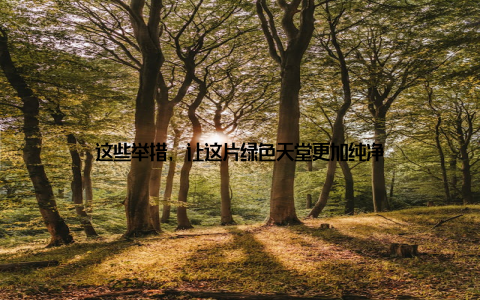 这些举措, 让这片绿色天堂更加纯净