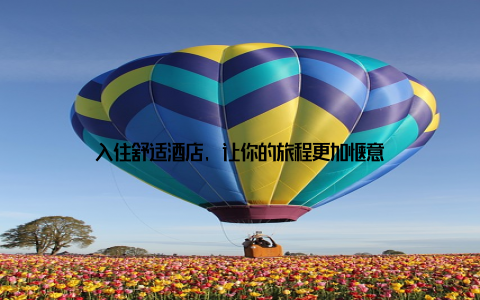 入住舒适酒店, 让你的旅程更加惬意